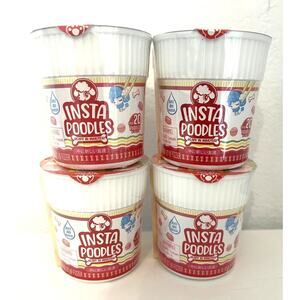 Insta Poodles 9+ Surprise In Each Cup Funny Noodle Mini Toy Doll Lot of 4